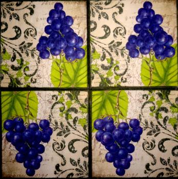 086 Grapes - 3-ply - 35x35 cm